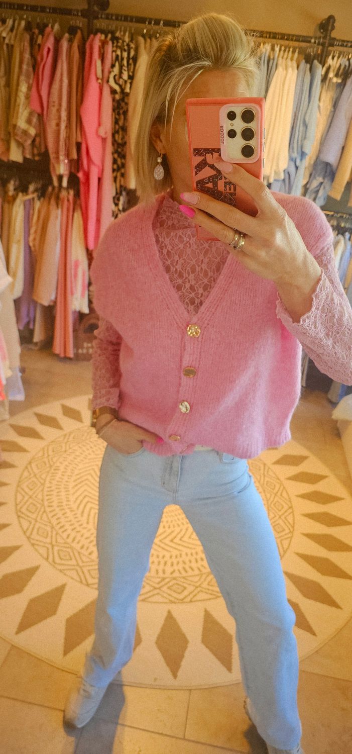 Pull Lesly - Roze ( incl kantje )