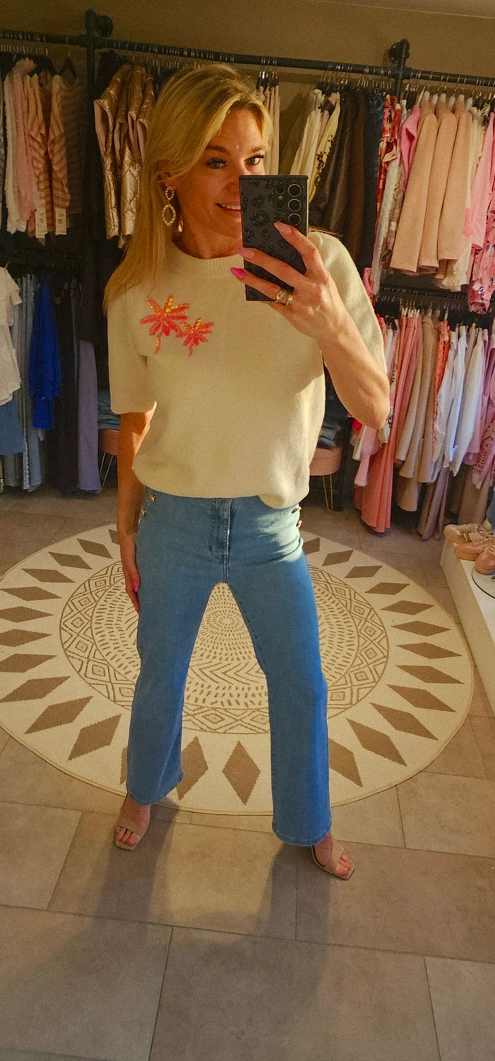 Pull palmbomen - ecru