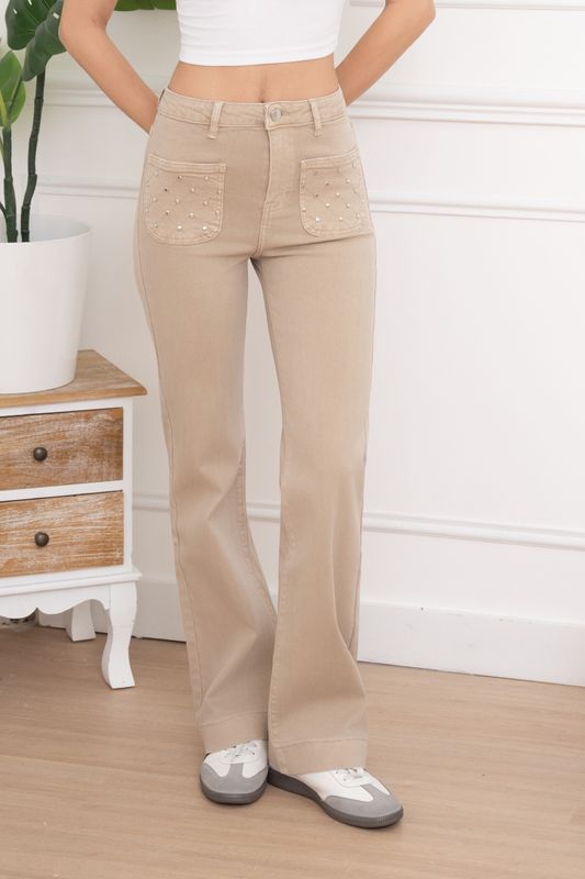 Folyrose wide leg - nude studs