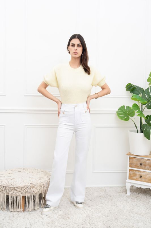 Folyrose wide leg - wit