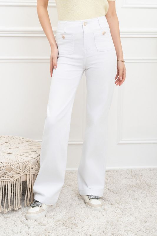 Folyrose wide leg - wit