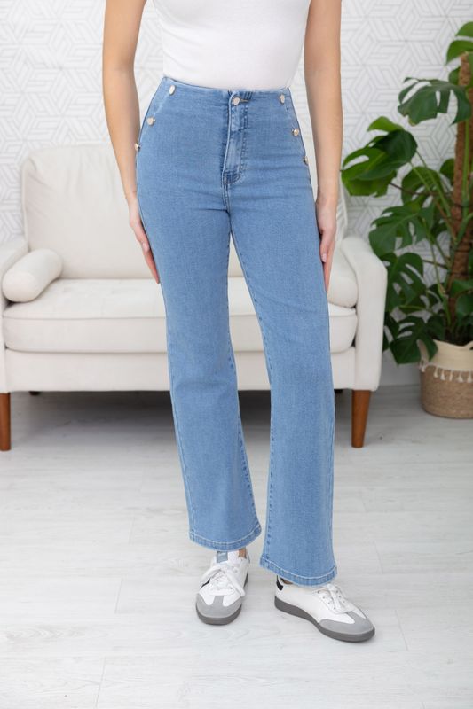 Folyrose wide leg - blue