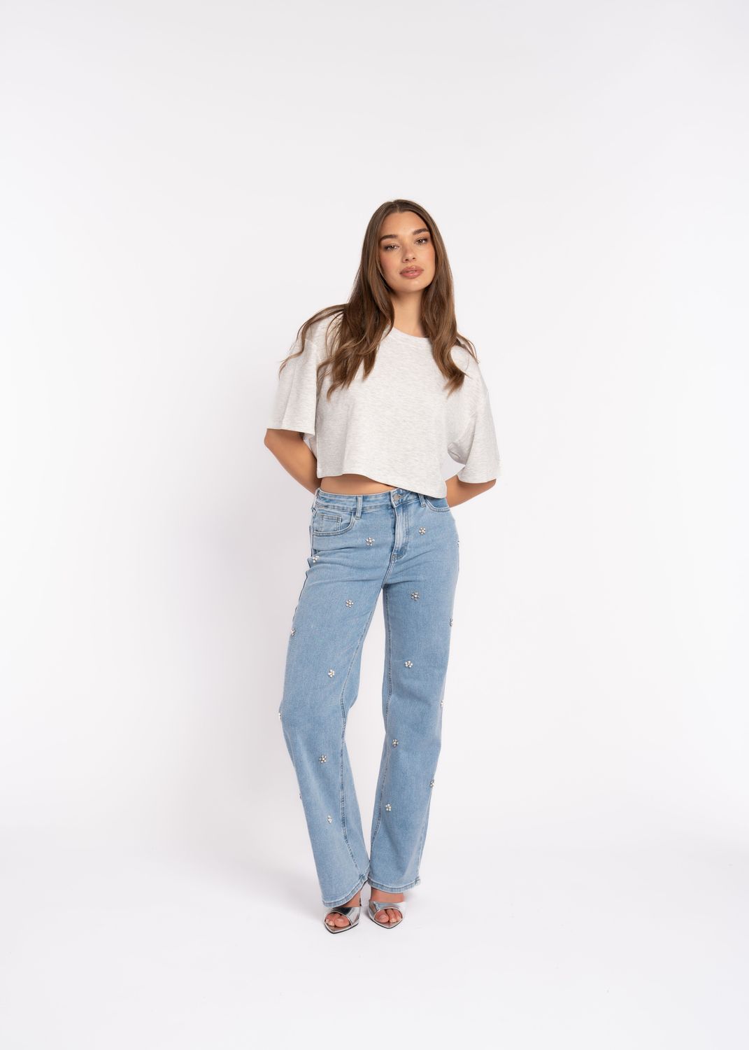 Redial straight jeans - strass