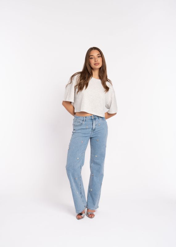 Redial straight jeans - strass