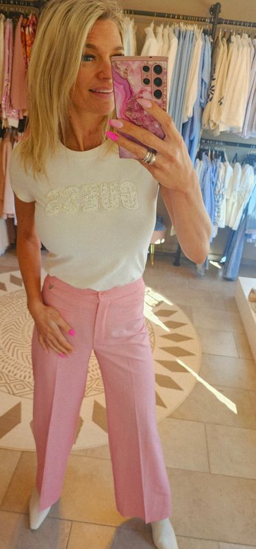 Guess t - shirt strass Ecru