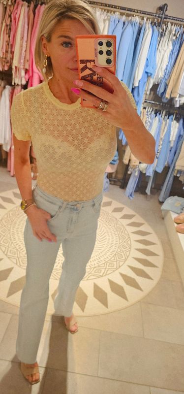 T- shirt kant - Geel