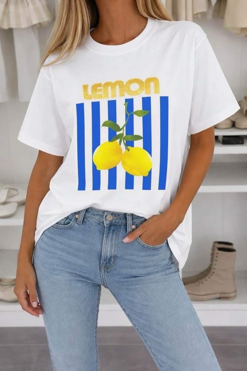 T-shirt Lemon - Cobalt blauw