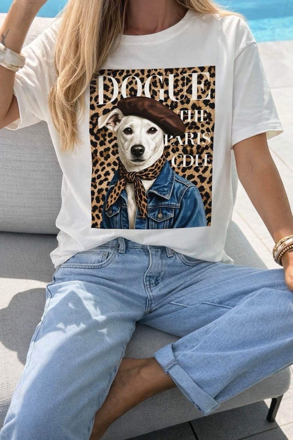 T-shirt Paris dog
