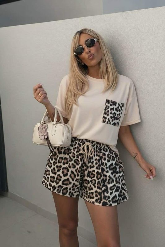 Set broek en t-shirt tijger - beige