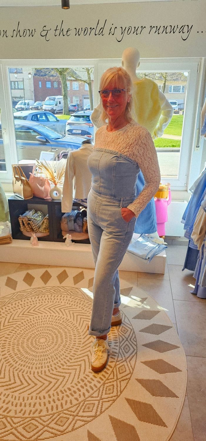 Folyrose jumpsuit ( rits ad zijkant )