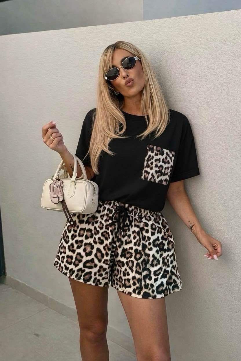 Set broek en t-shirt tijger - Zwart