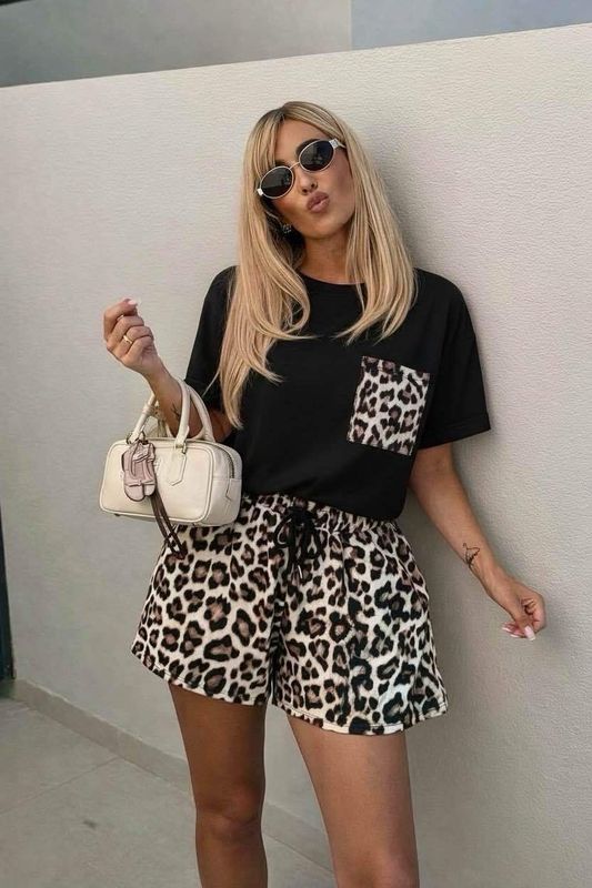 Set broek en t-shirt tijger - Zwart