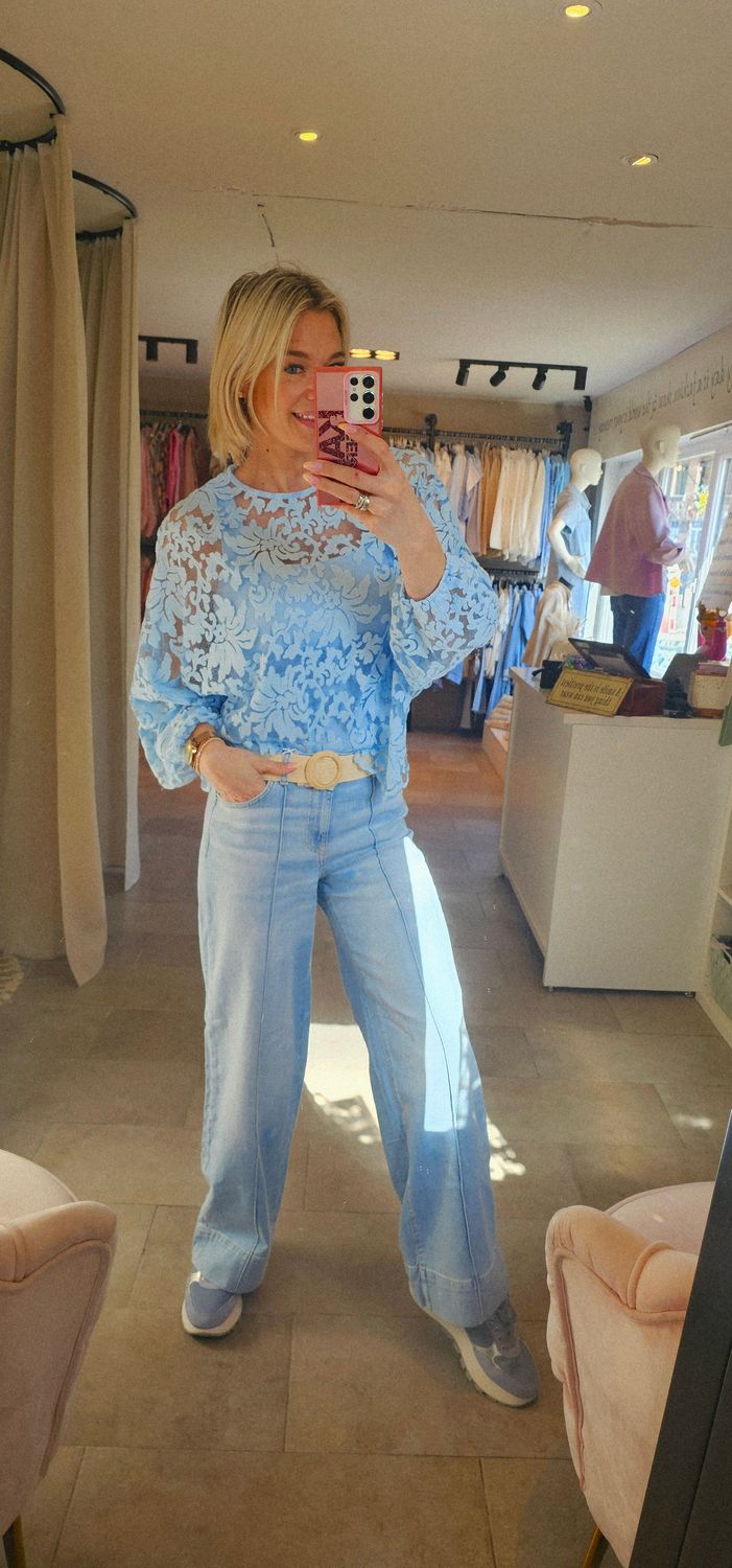 Blouse kant vleermuis