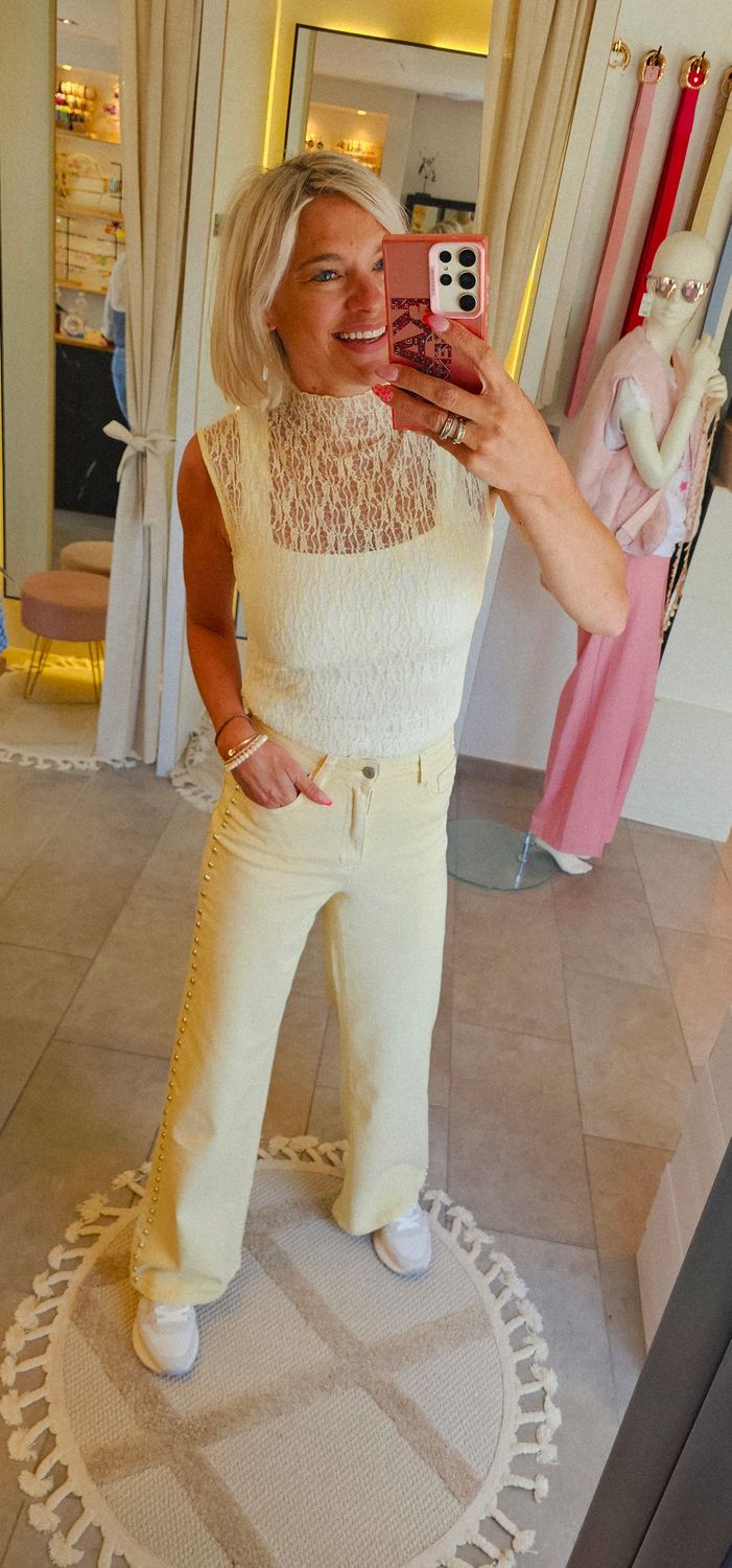 Redial wide leg - Geel studs