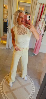 Redial wide leg - Geel studs