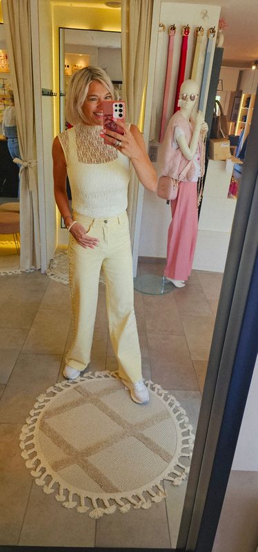 Redial wide leg - Geel studs