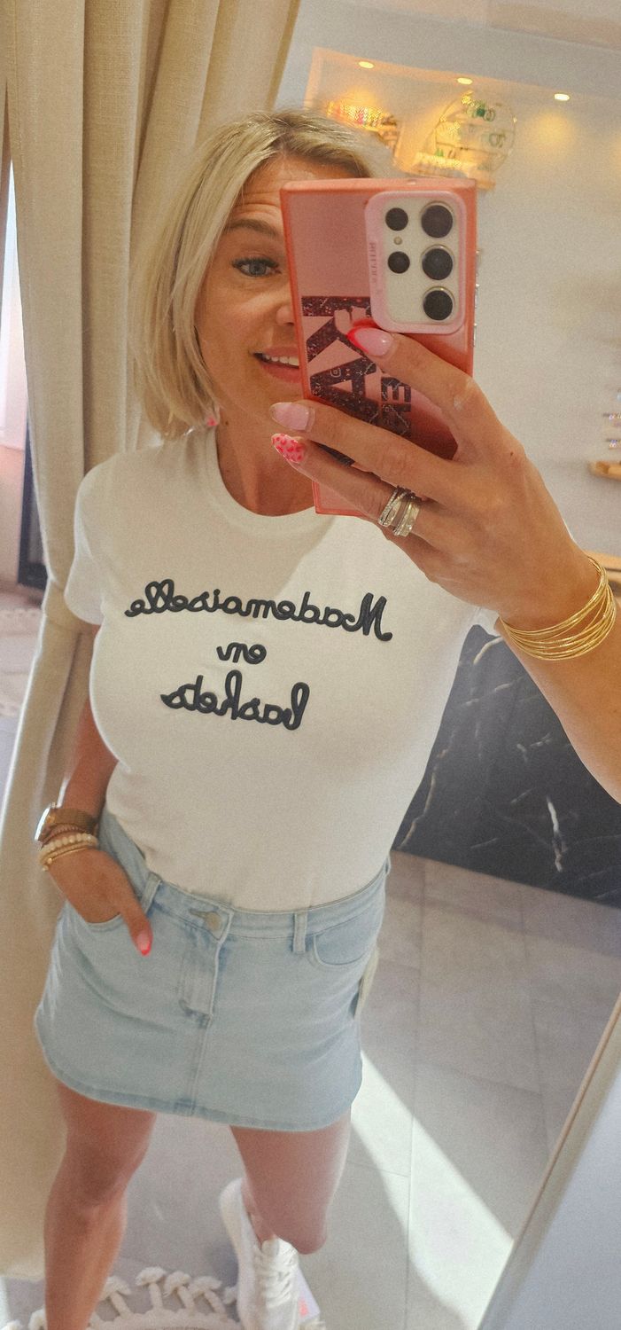 T-shirt Mademoiselle - Zwart