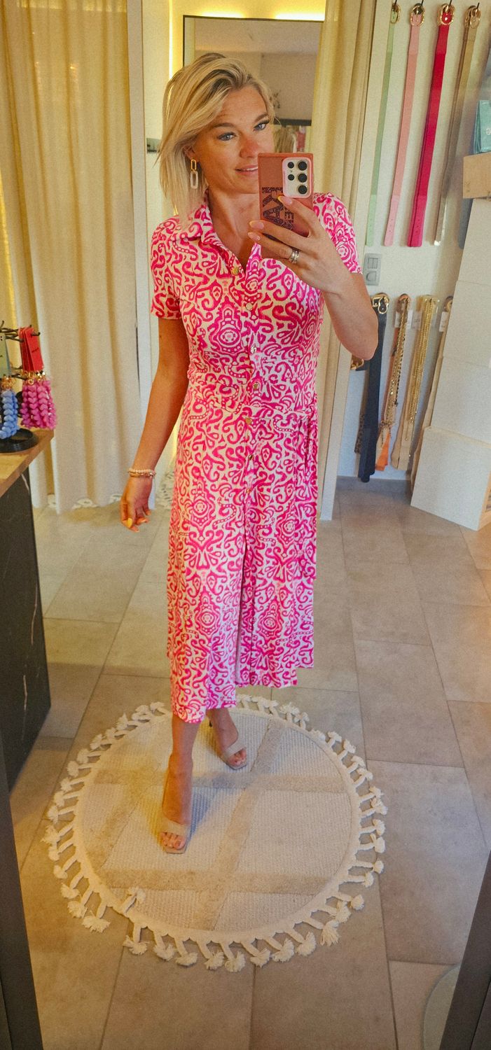 Kleed Lucy - Fushia bloemen