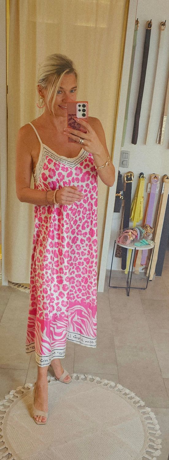Kleed Ibiza fushia leopard