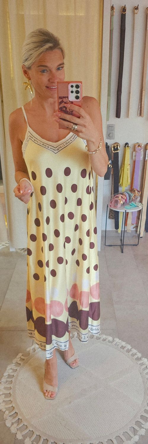 Kleed Ibiza geel dots