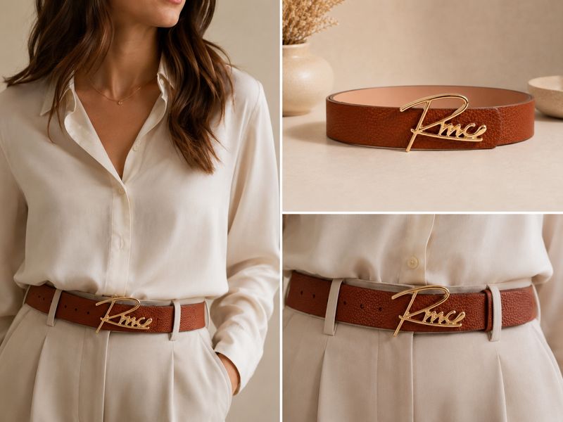 RMC riem leder - camel