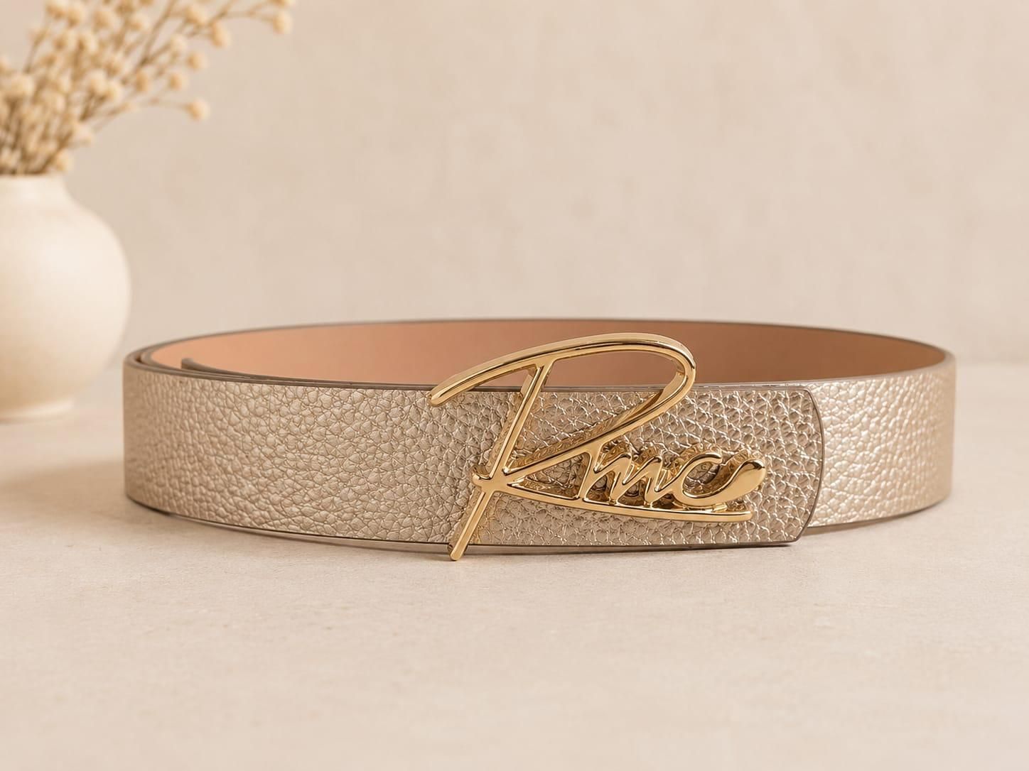RMC riem leder - goud
