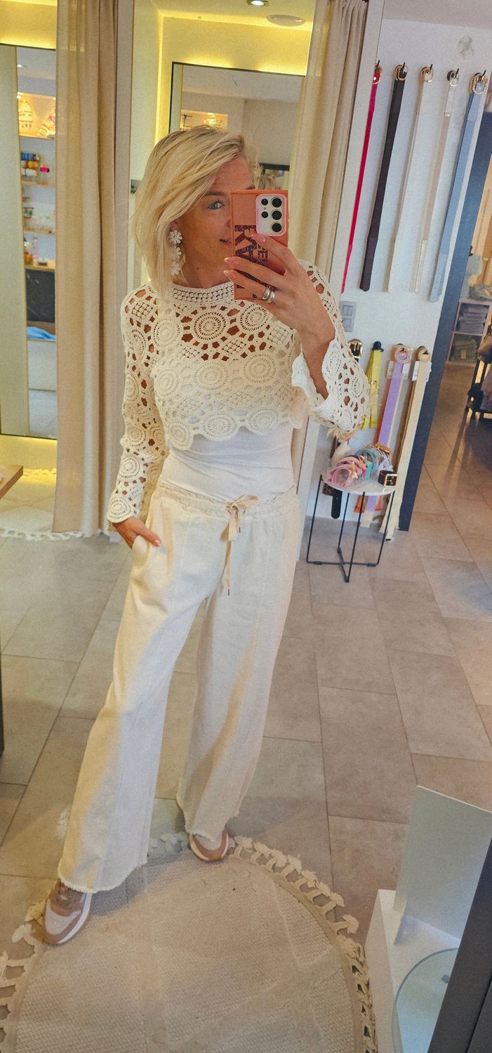 Cropped boho - Wit