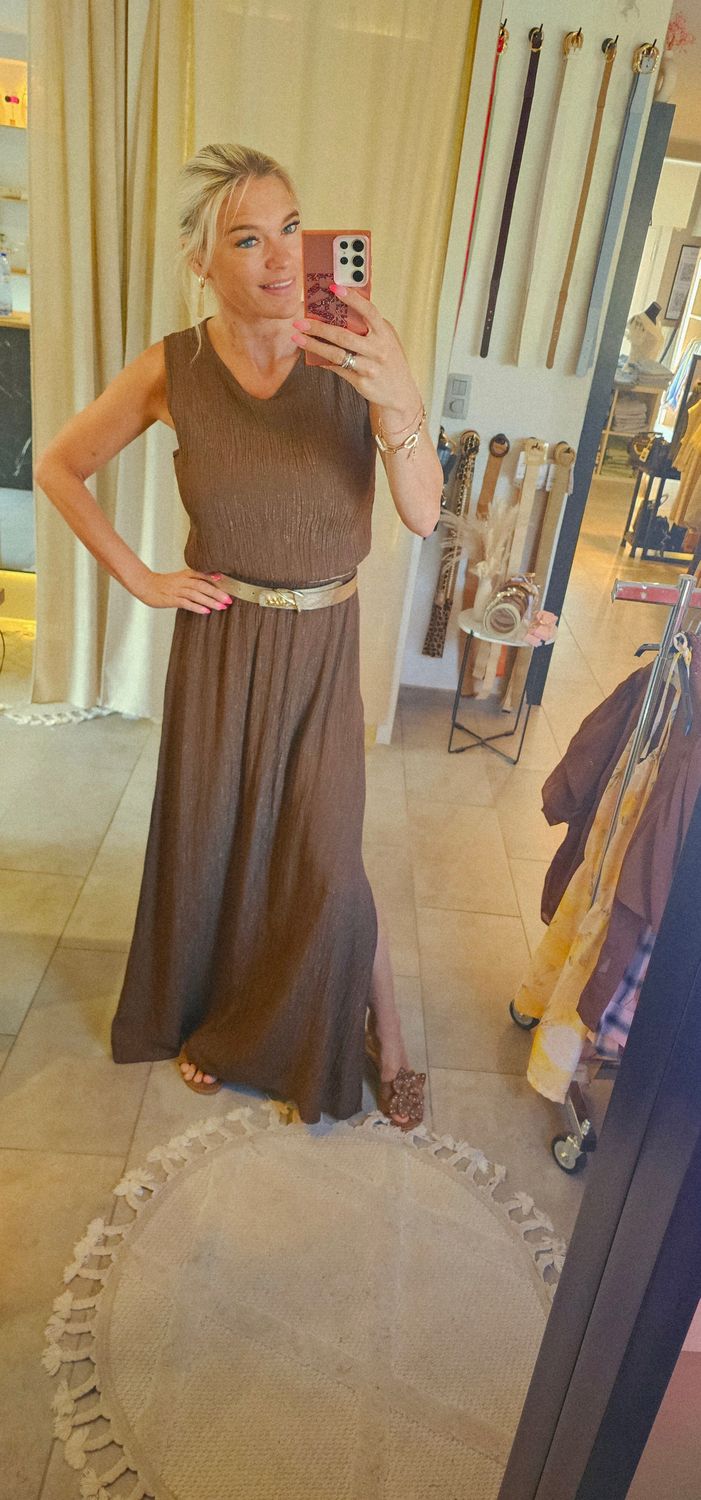 Set top en rok - bruin
