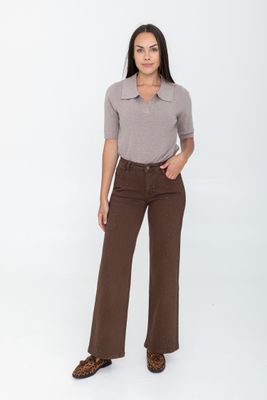 Folyrose wide leg - strass brown