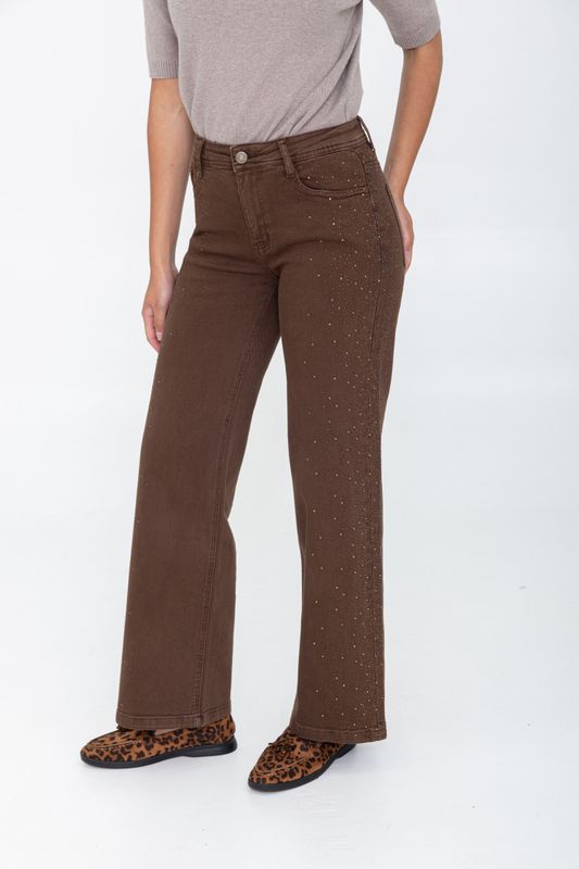 Folyrose wide leg - strass brown