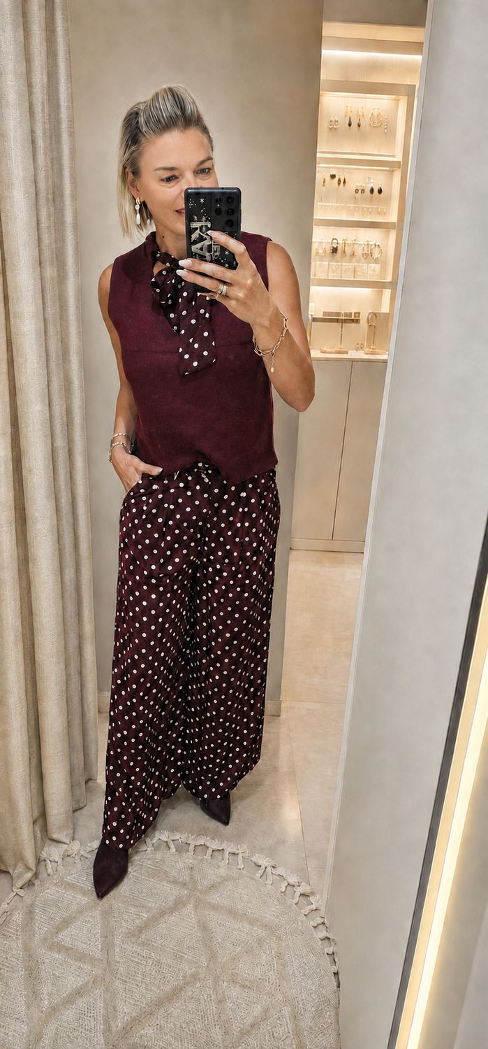 Pull Polka - Bordeaux