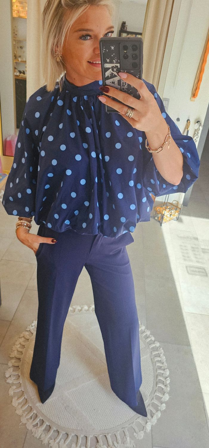 Blouse Dotty - Navy