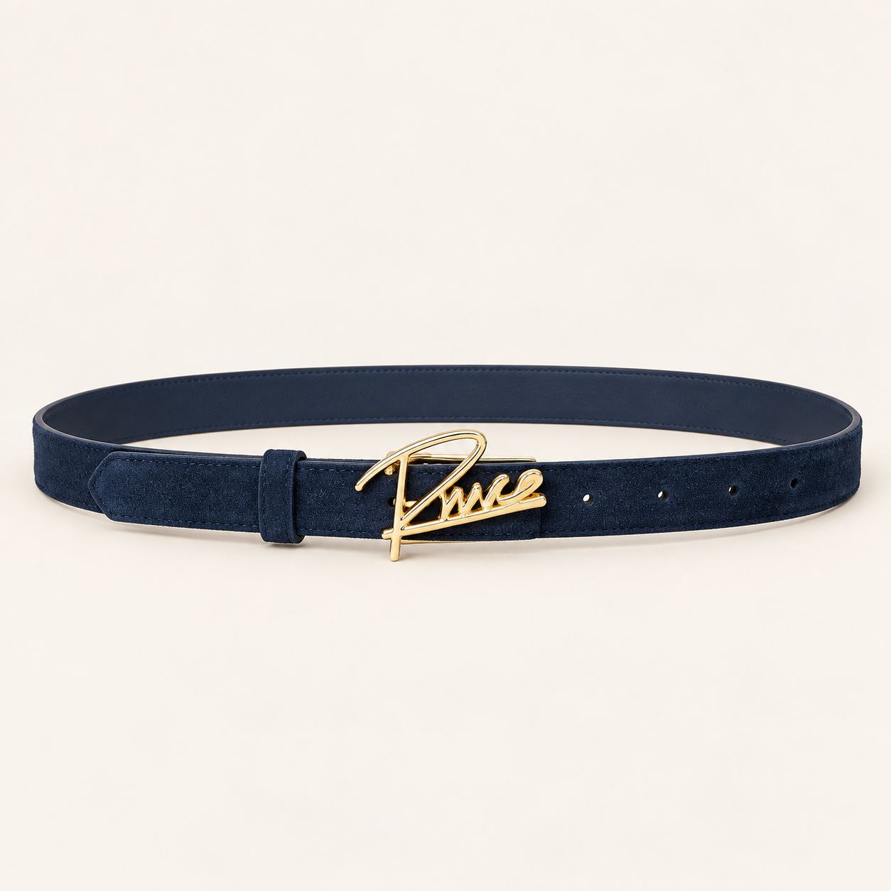 RMC riem daim leder BLU