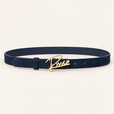 RMC riem daim leder BLU