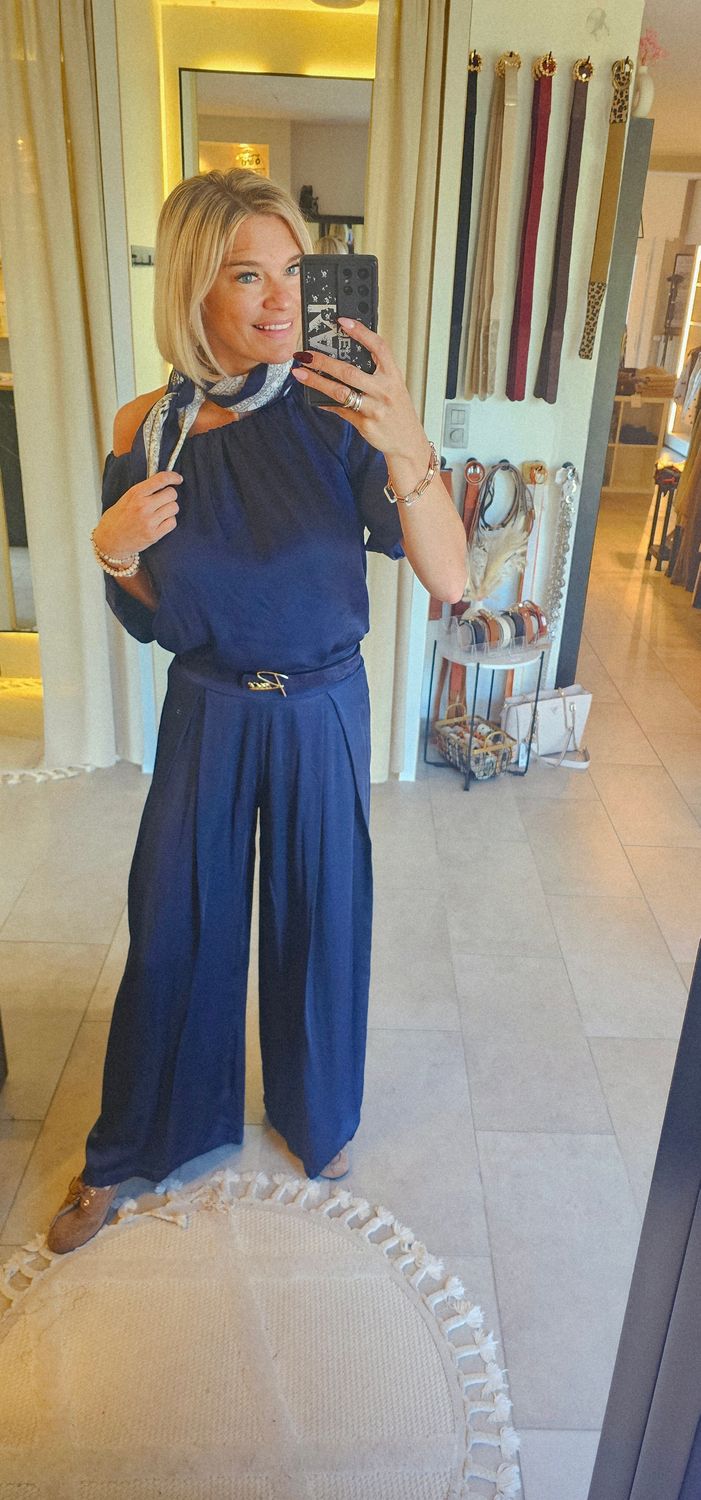 RMC TOP OFF SHOULDER BLU 56492