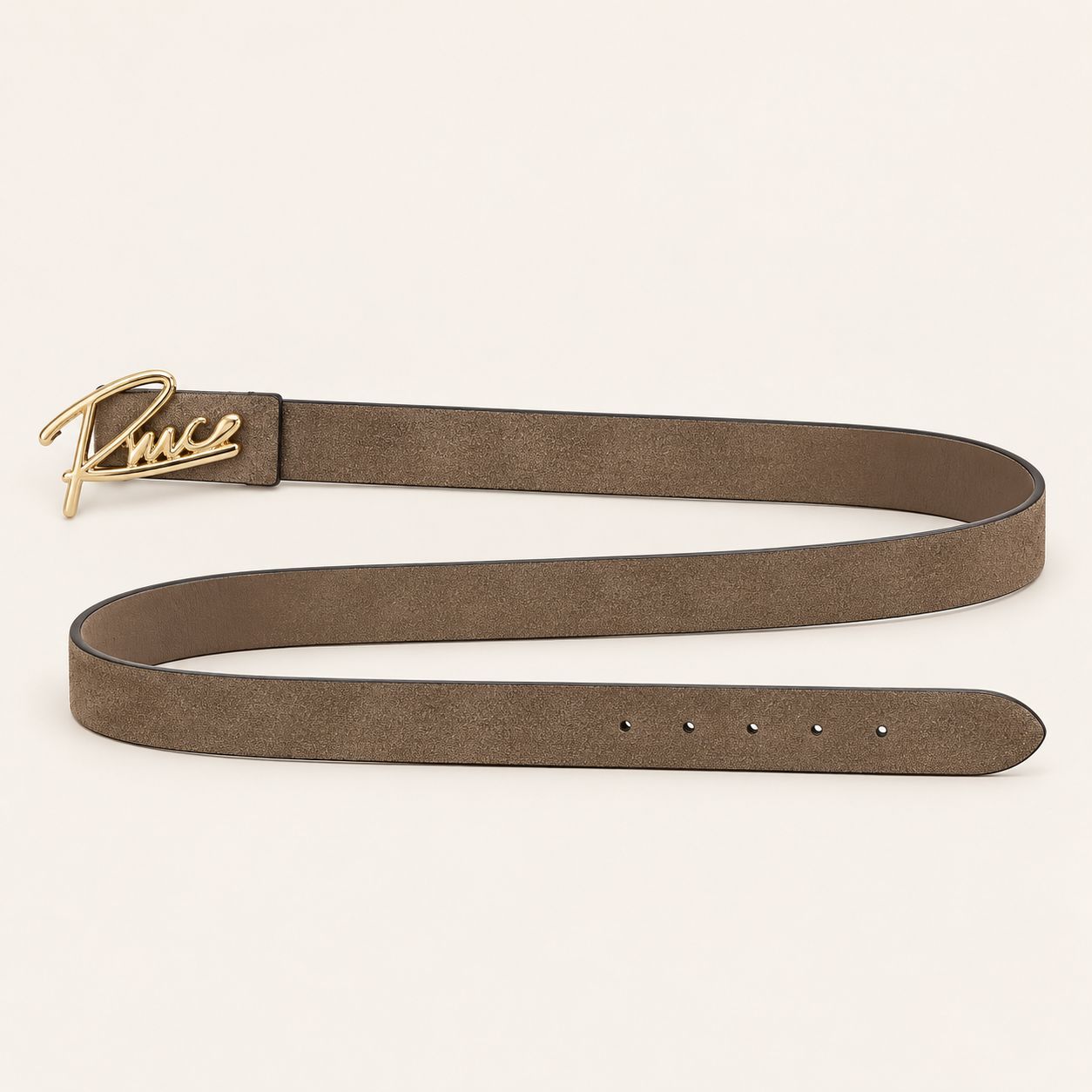 RMC riem daim leder TAUPE