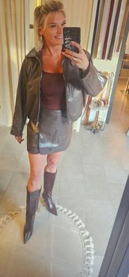 Lederlook jas Croco - Choco