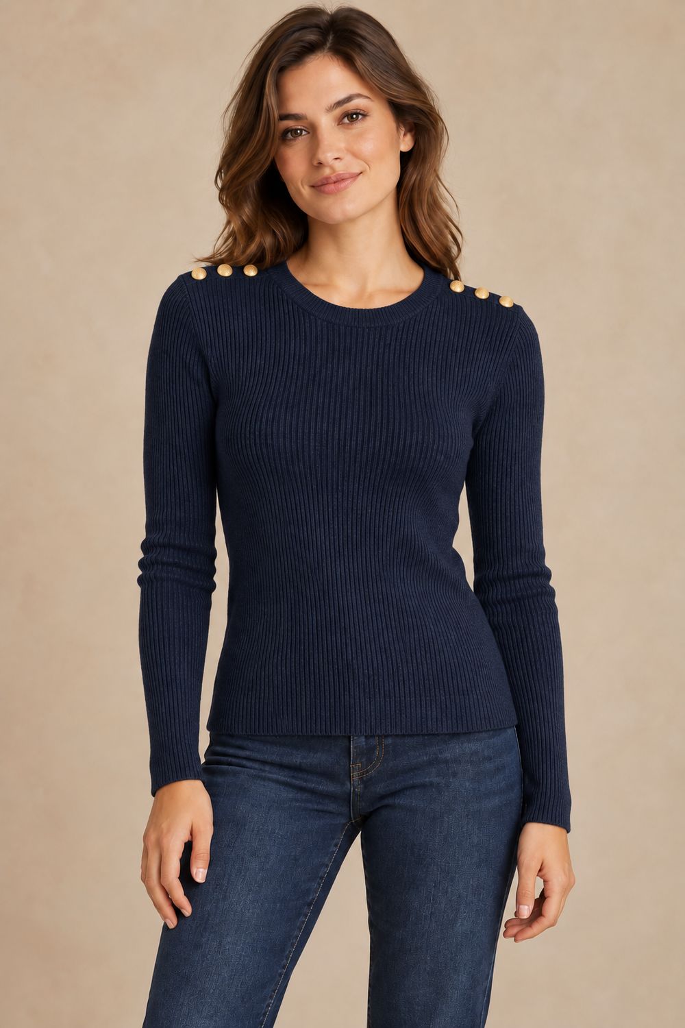 Ribtrui knopen - navy