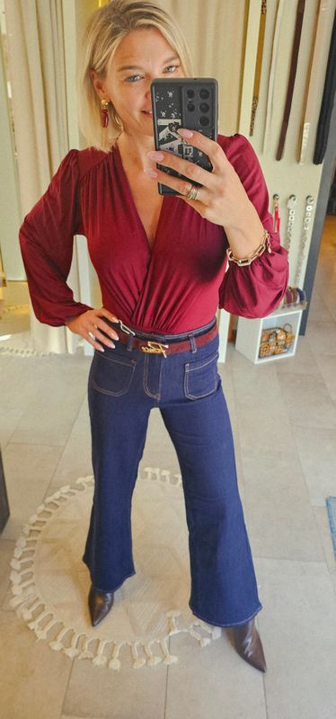 Jeans wide leg pocket