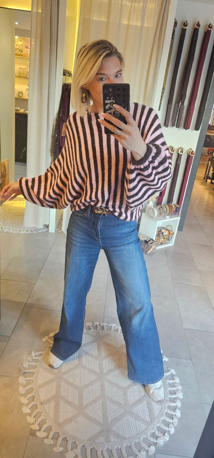 Pull Nolan - striped roos/bruin