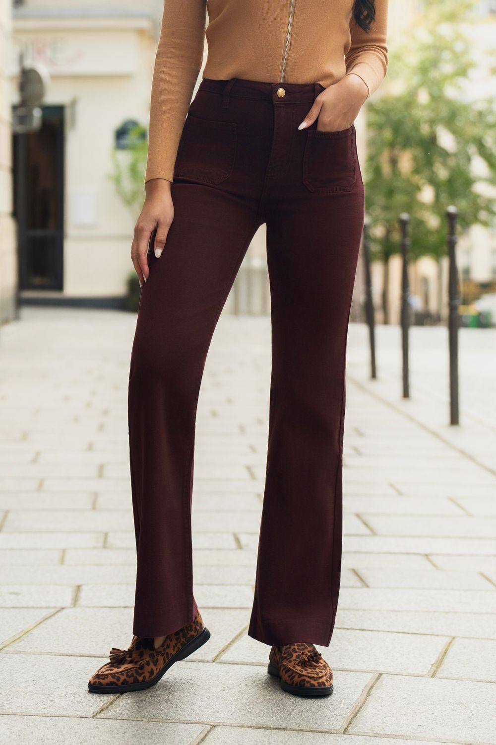 Folyrose wideleg - burgundy