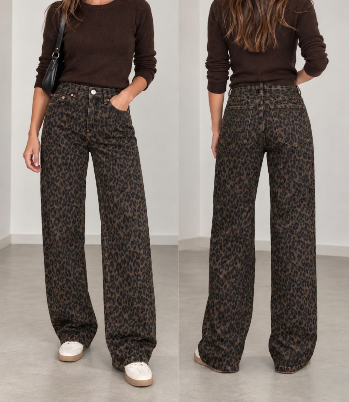 Folyrose wide leg - leopard