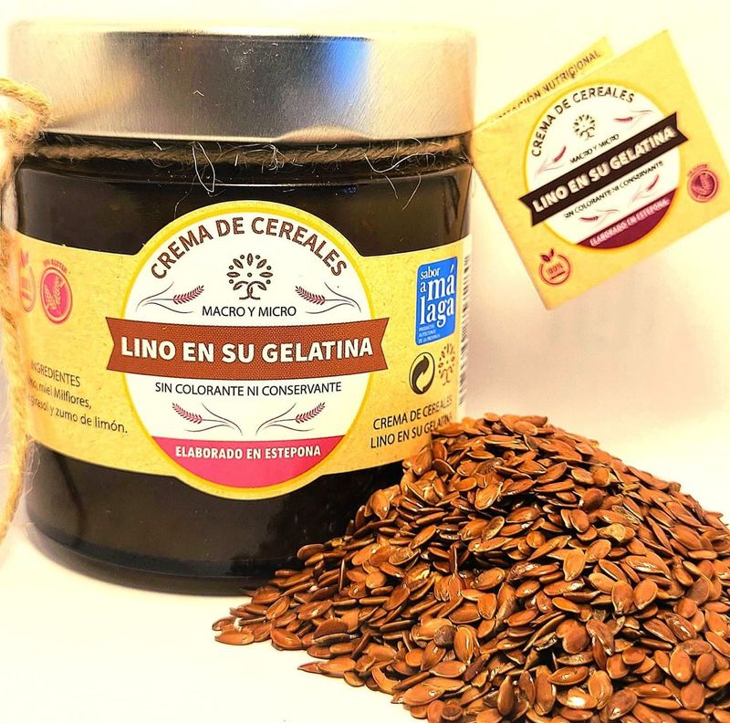 Crema de lino con miel de caña 140g