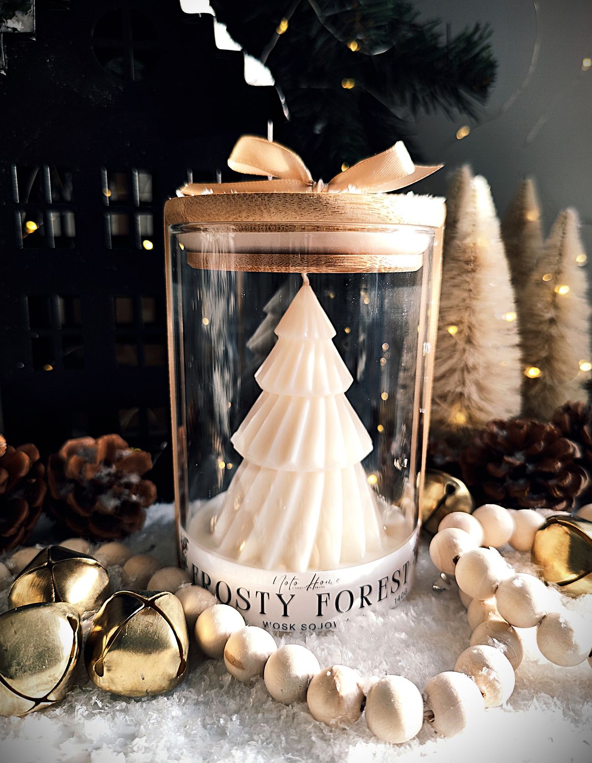 Choinka w szkle Frosty Forest-świeca sojowa/ 140g