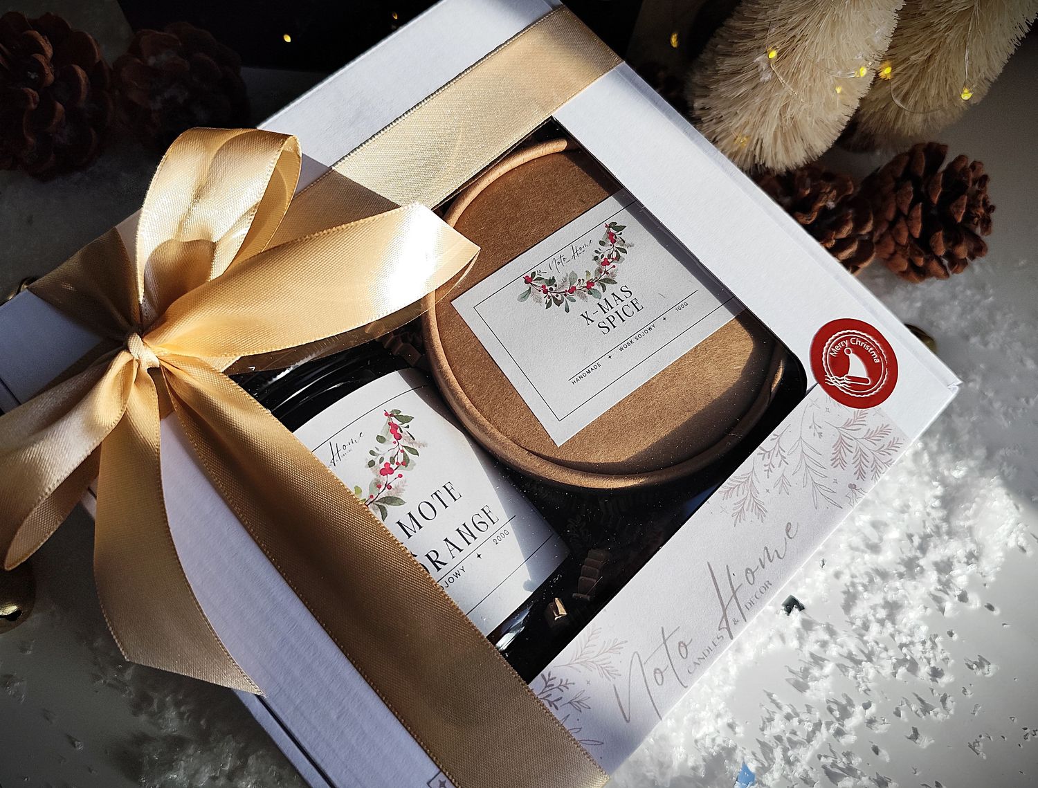Box prezentowy świeca +woski zapachowe