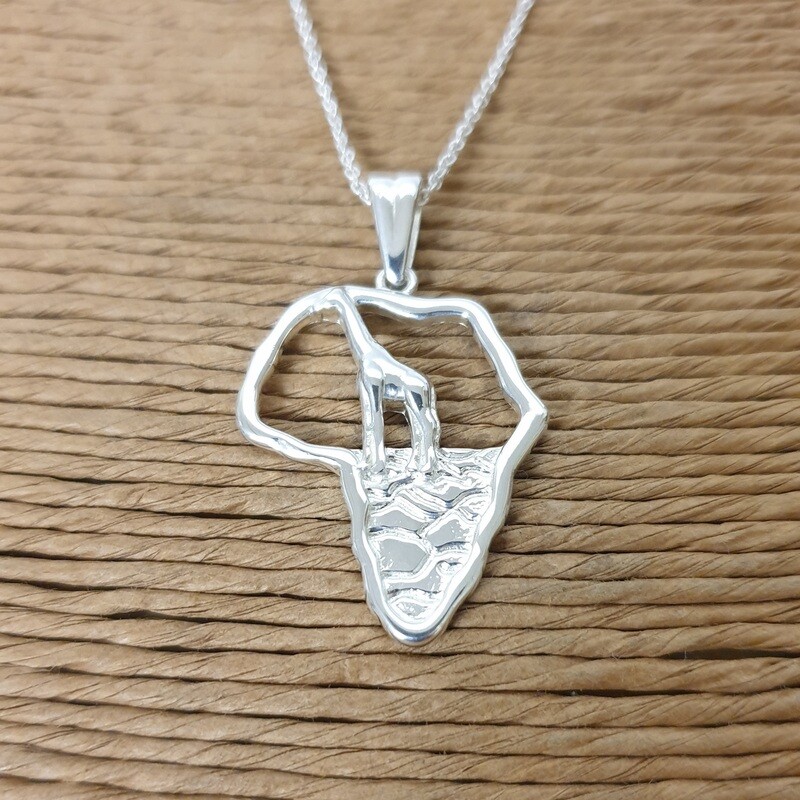 Giraffe Africa Outline pendant and necklace