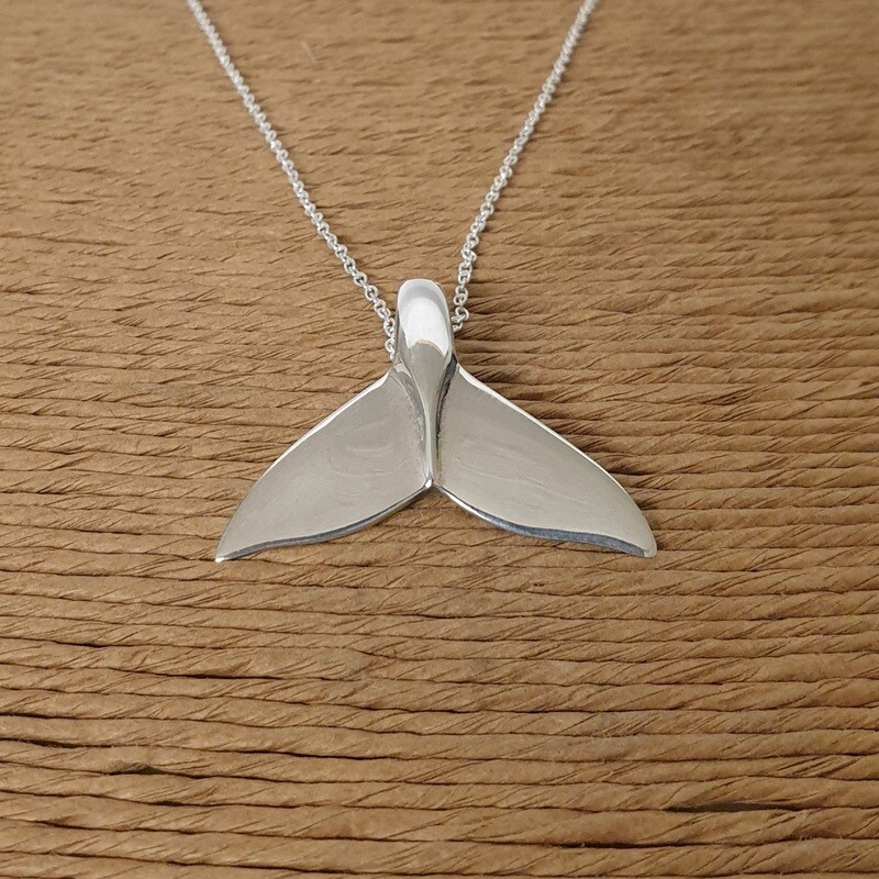 Whale Tail pendant and necklace Large