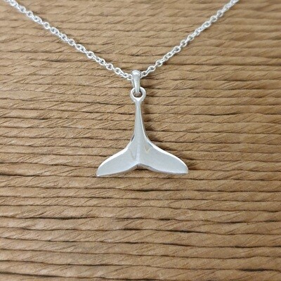 Whale Tail pendant and necklace Small