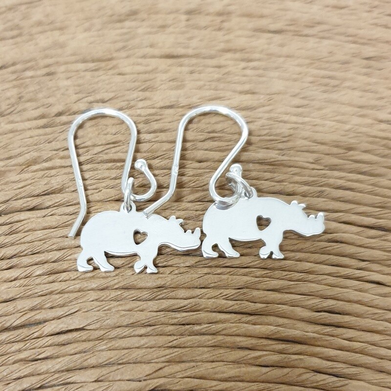 Rhino Heart Earrings