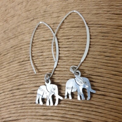 Elephants Hand cut Earrings